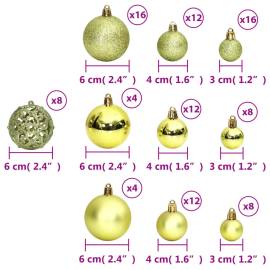 Globuri de crăciun, 100 buc, verde deschis, 3 / 4 / 6 cm, 8 image