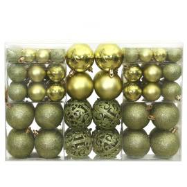 Globuri de crăciun, 100 buc, verde deschis, 3 / 4 / 6 cm, 2 image