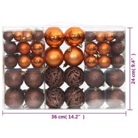 Globuri de crăciun, 100 buc, maro 3 / 4 / 6 cm, 9 image