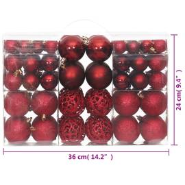 Globuri de crăciun, 100 buc, roșu vin, 3 / 4 / 6 cm, 9 image