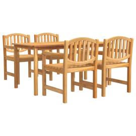 Set masă pentru grădină, lemn masiv de tec, 5 piese, 2 image
