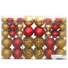 Globuri de crăciun, 100 buc, auriu și roșu vin, 3 / 4 / 6 cm, 3 image