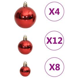 Set globuri de crăciun 111 buc., roșu, polistiren, 6 image