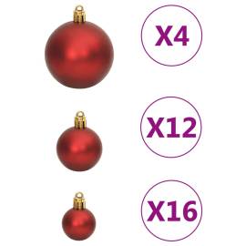 Set globuri de crăciun 111 buc., roșu, polistiren, 7 image