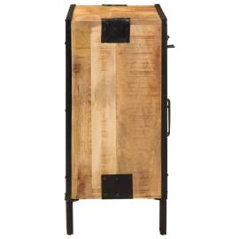 Servantă, 80x31x66 cm, lemn masiv de mango brut și metal, 4 image