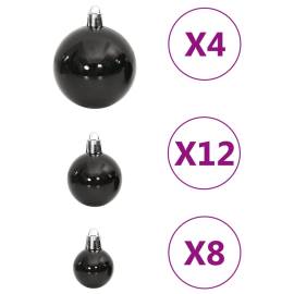 Set globuri de crăciun 111 buc., negru, polistiren, 6 image