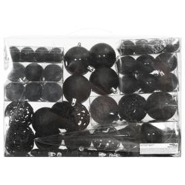Set globuri de crăciun 111 buc., negru, polistiren, 3 image