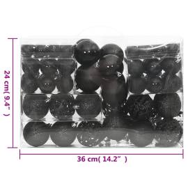 Set globuri de crăciun 111 buc., negru, polistiren, 11 image