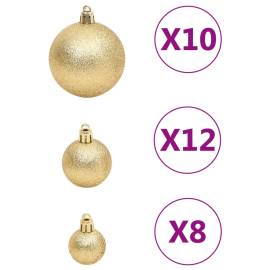 Set globuri de crăciun 111 buc. auriu polistiren, 7 image