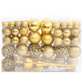 Set globuri de crăciun 111 buc. auriu polistiren, 3 image