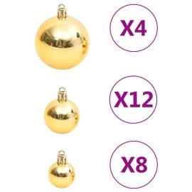 Set globuri de crăciun 111 buc. auriu polistiren, 6 image