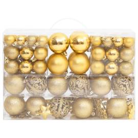 Set globuri de crăciun 111 buc. auriu polistiren, 2 image