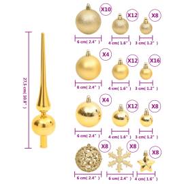 Set globuri de crăciun 111 buc. auriu polistiren, 10 image