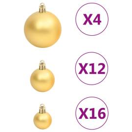 Set globuri de crăciun 111 buc. auriu polistiren, 5 image