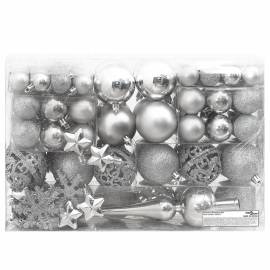 Set globuri de crăciun 111 buc., argintiu, polistiren, 3 image