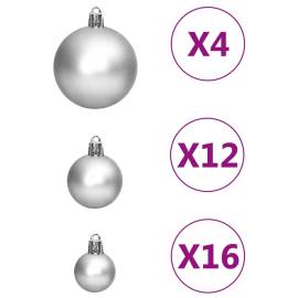 Set globuri de crăciun 111 buc., argintiu, polistiren, 7 image