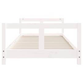 Cadru de pat pentru copii, alb, 80x200 cm, lemn masiv de pin, 4 image