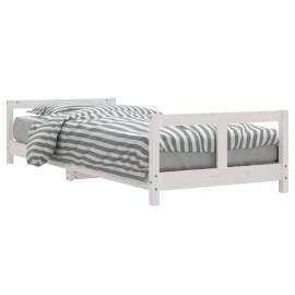Cadru de pat pentru copii, alb, 80x200 cm, lemn masiv de pin, 2 image