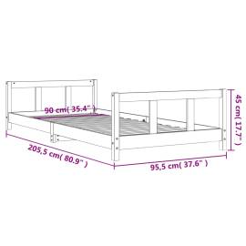 Cadru pat pentru copii, 90x200 cm, lemn masiv de pin, 9 image