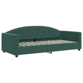Cadru de pat, verde închis, 90x200 cm, catifea, 2 image