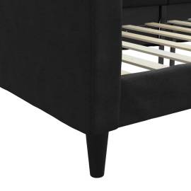 Cadru de pat, negru, 100 x 200 cm, material textil, 6 image