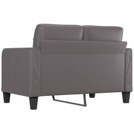 Canapea cu 2 locuri, gri, 120 cm, piele ecologică, 5 image