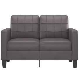 Canapea cu 2 locuri, gri, 120 cm, piele ecologică, 3 image