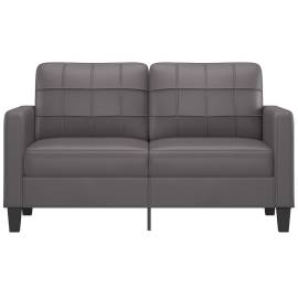 Canapea cu 2 locuri, gri, 140 cm, piele ecologică, 3 image