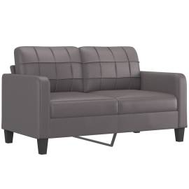 Canapea cu 2 locuri, gri, 140 cm, piele ecologică, 2 image