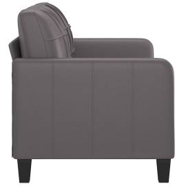 Canapea cu 2 locuri, gri, 140 cm, piele ecologică, 4 image