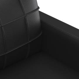 Canapea cu 2 locuri, negru, 120 cm, piele ecologică, 6 image