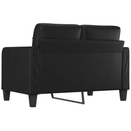 Canapea cu 2 locuri, negru, 120 cm, piele ecologică, 5 image