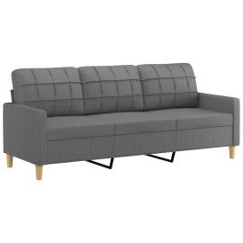 Canapea cu 3 locuri, gri închis, 180 cm, material textil, 2 image