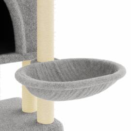 Ansamblu de pisici, stâlpi din funie sisal, gri deschis, 180 cm, 7 image