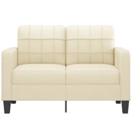Canapea cu 2 locuri, crem, 120 cm, piele ecologică, 3 image