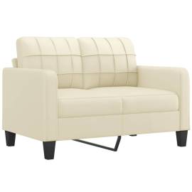 Canapea cu 2 locuri, crem, 120 cm, piele ecologică, 2 image