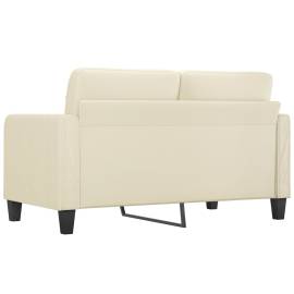 Canapea cu 2 locuri, crem, 140 cm, piele ecologică, 5 image