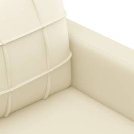 Canapea cu 2 locuri, crem, 140 cm, piele ecologică, 6 image