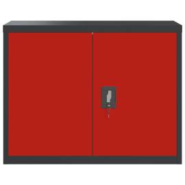 Fișet, antracit și roșu, 90x40x70 cm, oțel, 3 image