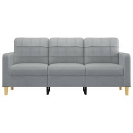 Canapea cu 3 locuri, gri deschis, material 180cm textil, 3 image