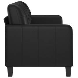 Canapea cu 3 locuri, negru, 180 cm, piele ecologică, 4 image