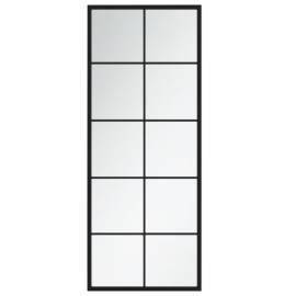 Oglinzi de perete, 2 buc., negru, 100x40 cm, metal, 4 image