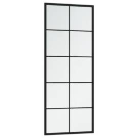 Oglinzi de perete, 2 buc., negru, 100x40 cm, metal, 3 image