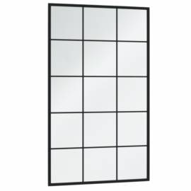 Oglinzi de perete, 2 buc., negru, 100x60 cm, metal, 4 image