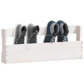Pantofare de perete, 2 buc., alb, 59x9x23 cm, lemn masiv pin, 4 image