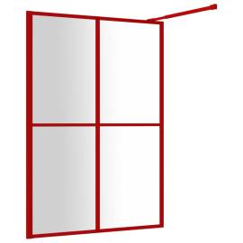 Paravan de duș walk-in, roșu, 140x195cm sticlă esg transparentă, 5 image