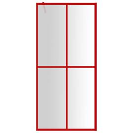 Paravan duș walk-in, roșu, 100x195 cm, sticlă esg transparentă, 3 image