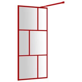 Paravan duș walk-in, roșu, 80x195 cm, sticlă esg transparentă, 5 image