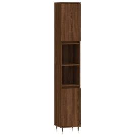 Set dulapuri de baie, 3 piese, stejar maro, lemn prelucrat, 7 image