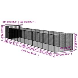 Cușcă câine & țarc gri deschis 214x1273x181 cm oțel galvanizat, 9 image